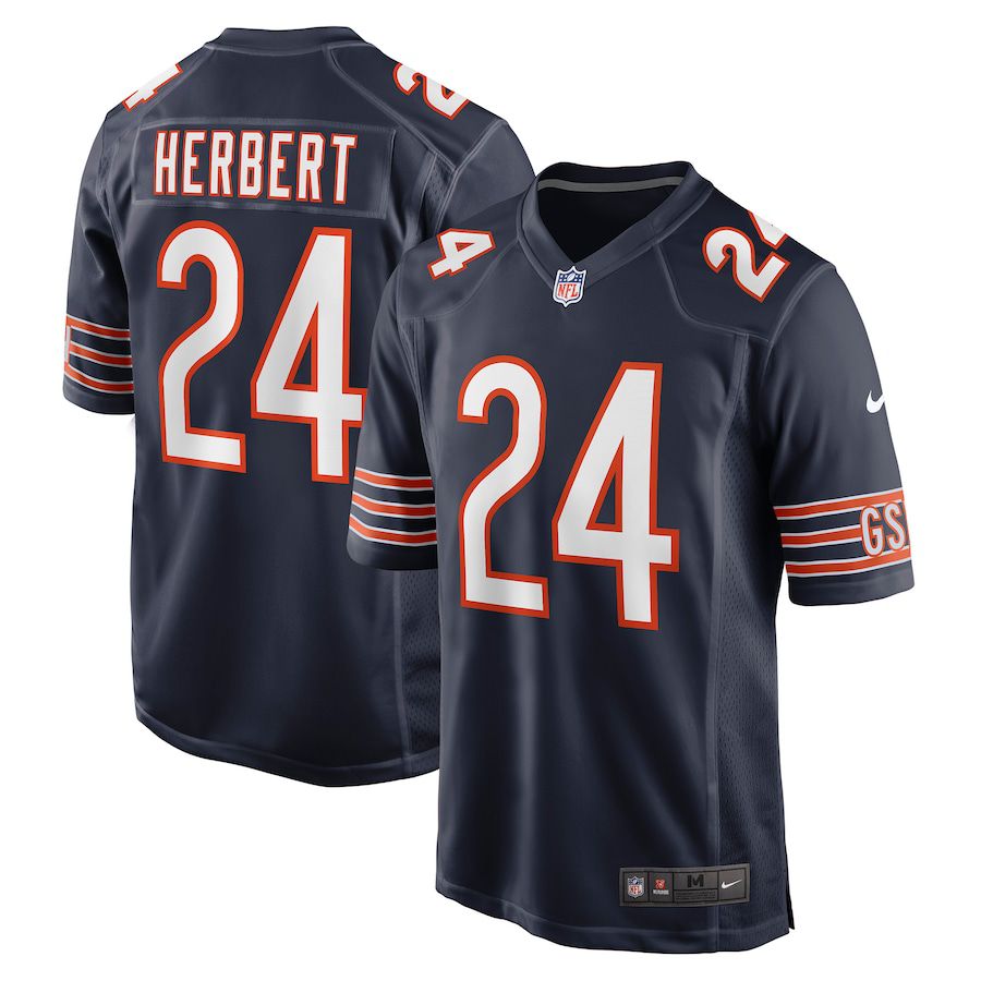 Men Chicago Bears #24 Khalil Herbert Nike Navy Game NFL Jersey->chicago bears->NFL Jersey
